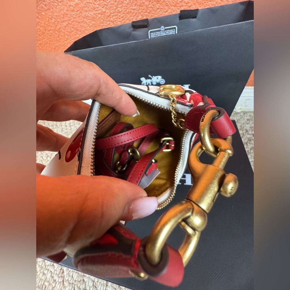 Coach Cherry Print Shoulder Bag in White and Red. #2 - Picture 10 of 11